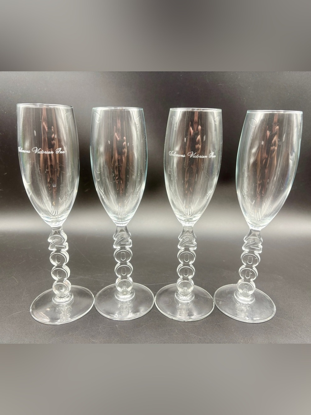 Vintage Luminarc Millennium 2000 Champagne Flutes - Set of 4